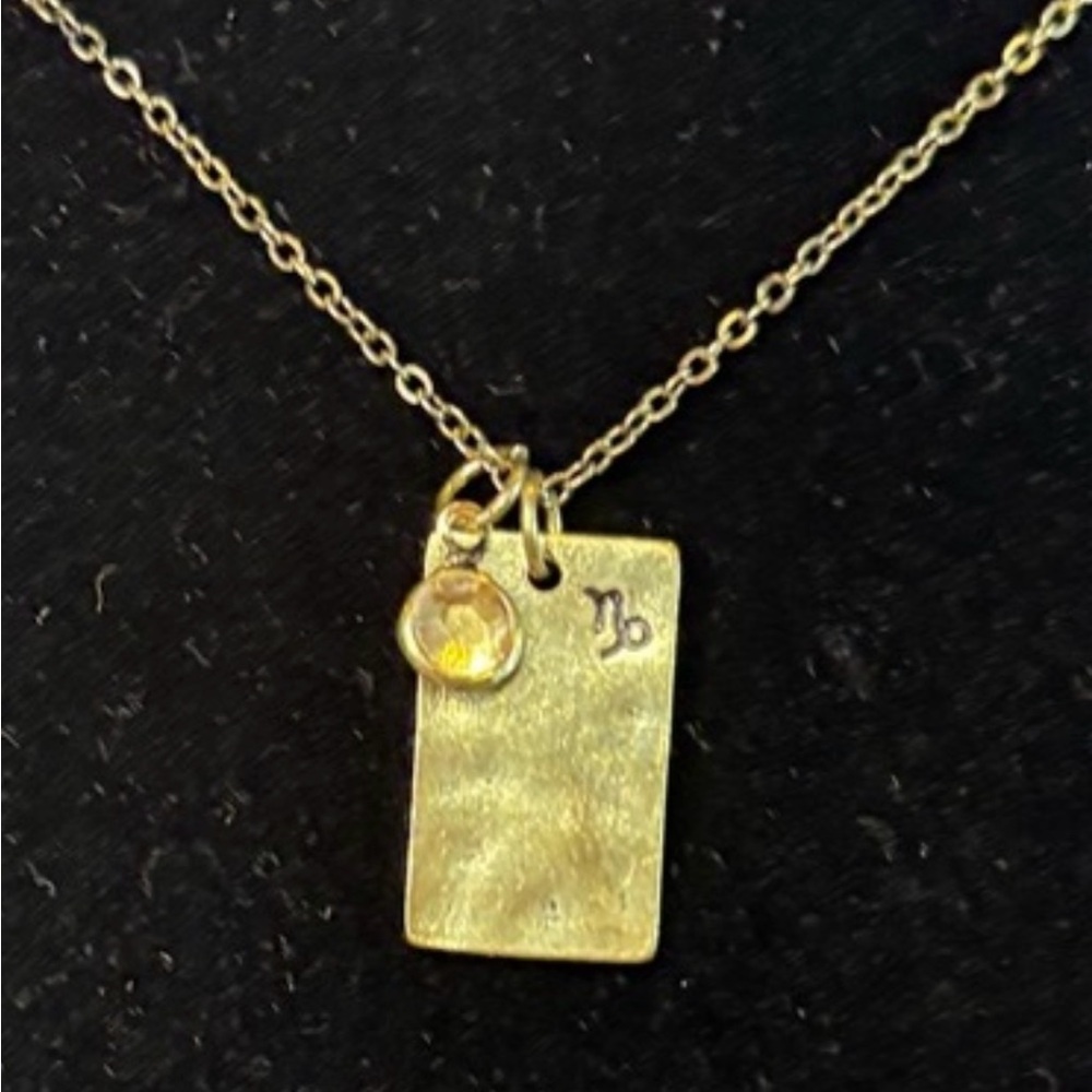 Gold Capricorn Pendant Necklace
